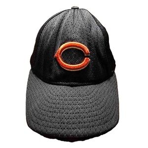 Chicago Cubs New Era Black Mesh  Embroidered Curved Brim Baseball Cap Size 7 1/8